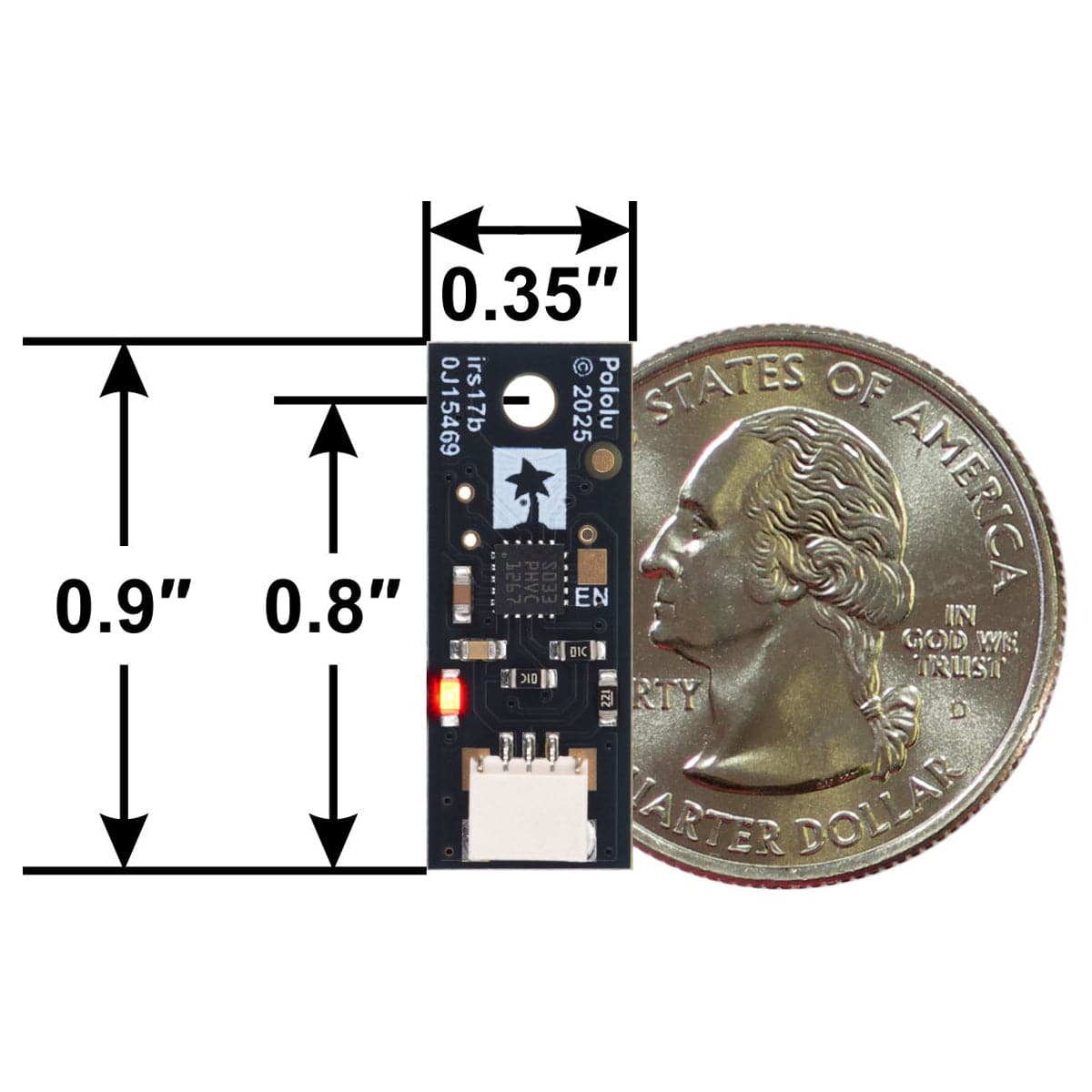 Pololu Digital Distance Sensor v2 with Side-Entry Connector - 10cm Range by Pololu - The Pi Hut