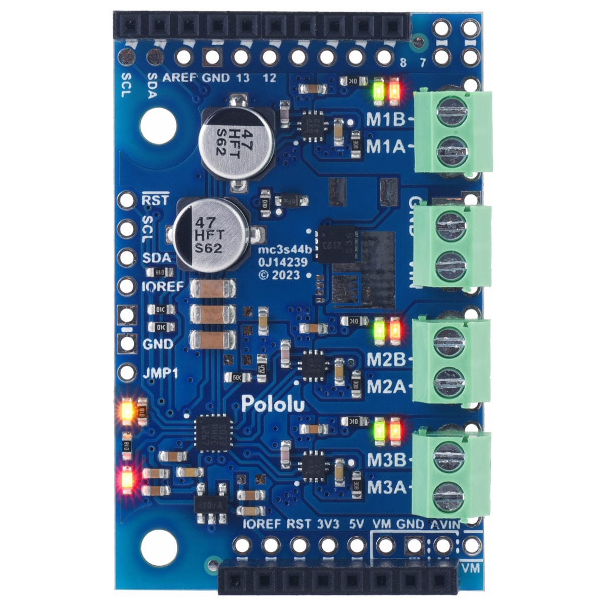 Pololu Motoron M3S550 Triple Motor Controller Shield for Arduino - The Pi Hut