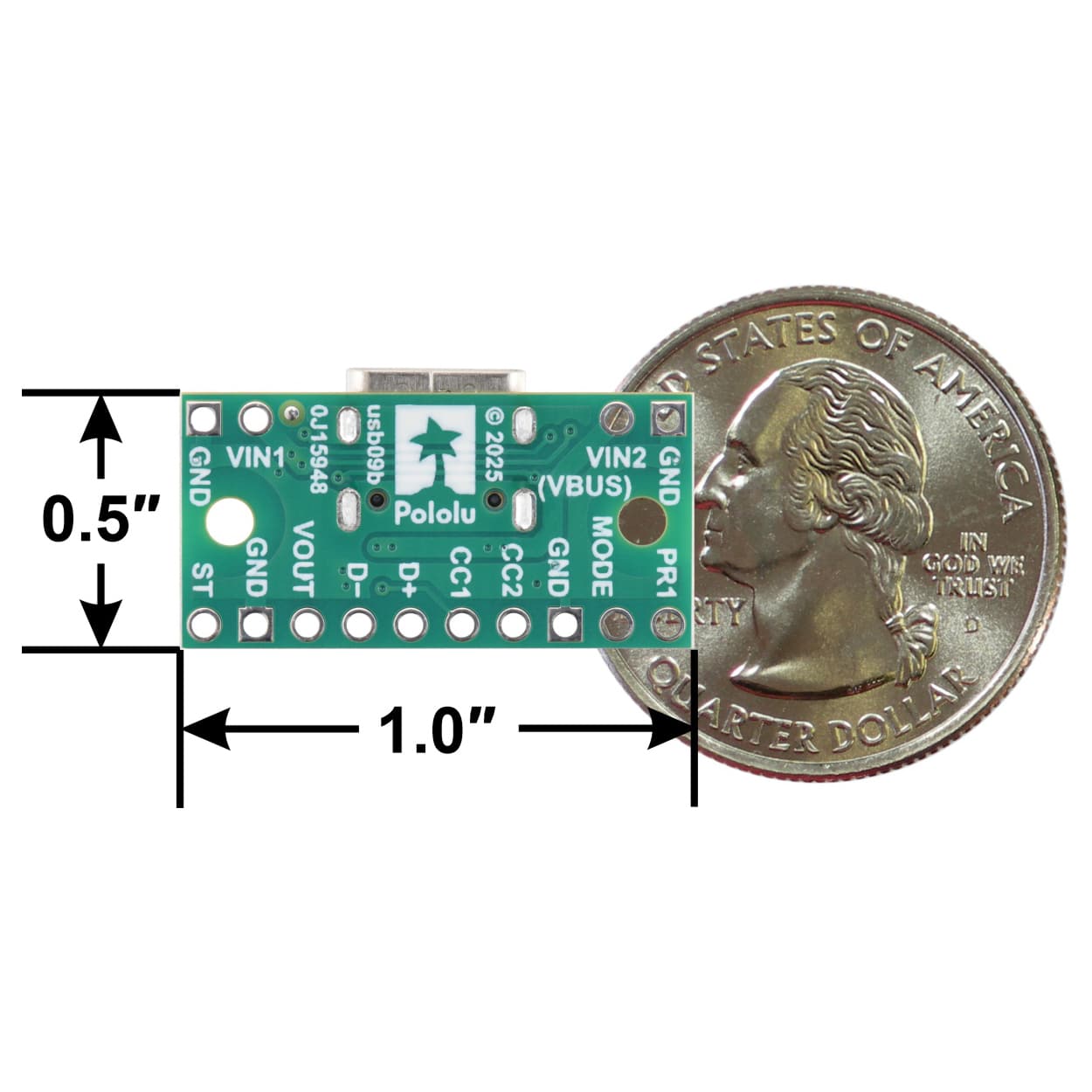 Pololu USB-C Power Multiplexer Carrier - Non-USB Priority by Pololu - The Pi Hut