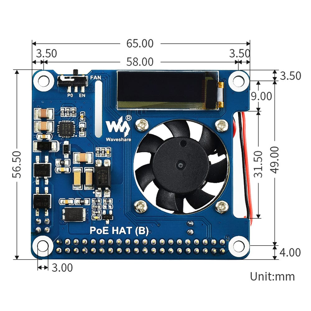 Power over Ethernet HAT for Raspberry Pi 4/3B+ by Waveshare - The Pi Hut