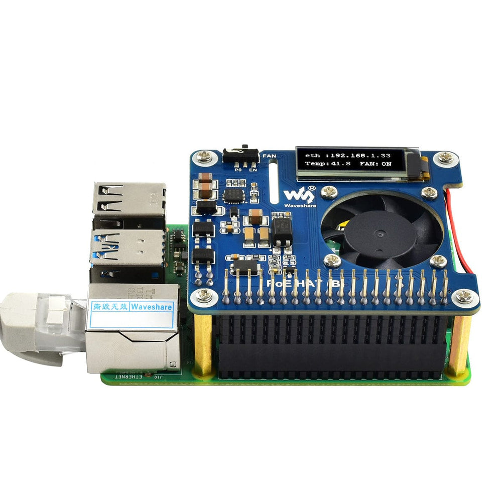 Power over Ethernet HAT for Raspberry Pi 4/3B+ by Waveshare - The Pi Hut
