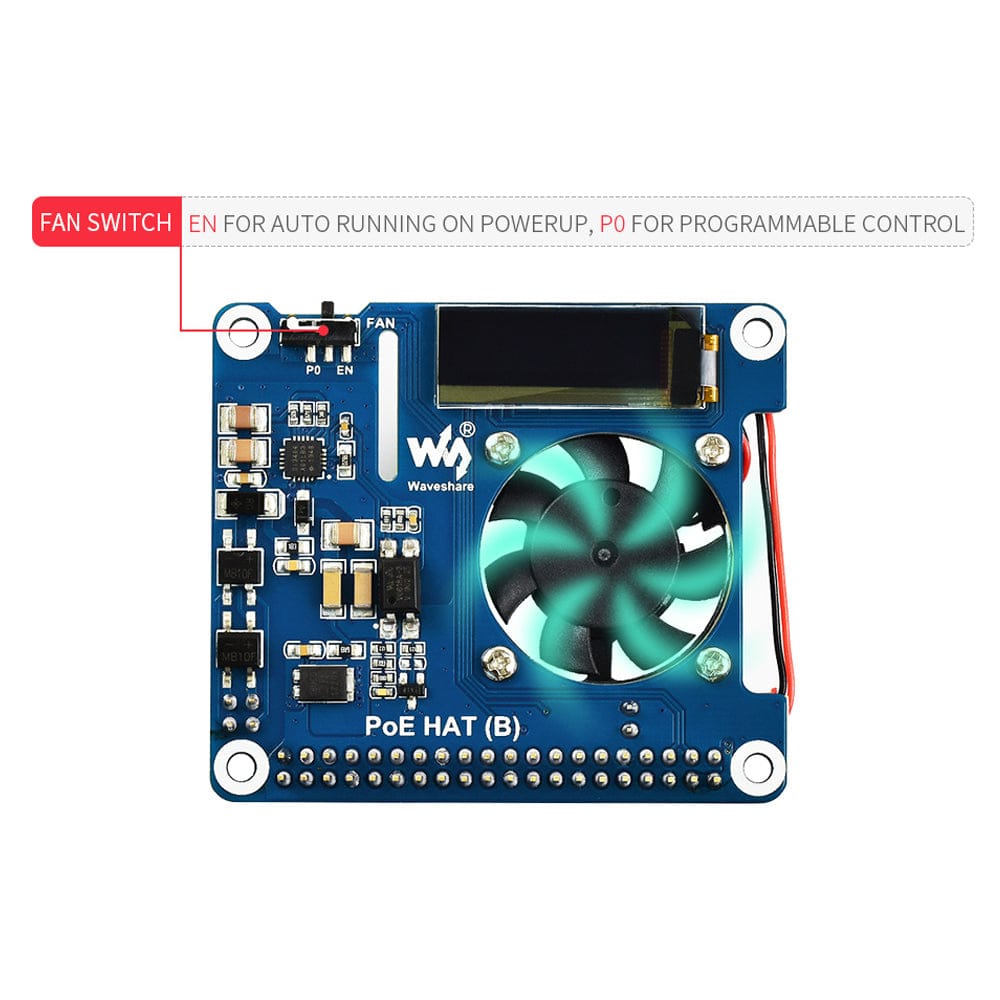 Power over Ethernet HAT for Raspberry Pi 4/3B+ by Waveshare - The Pi Hut