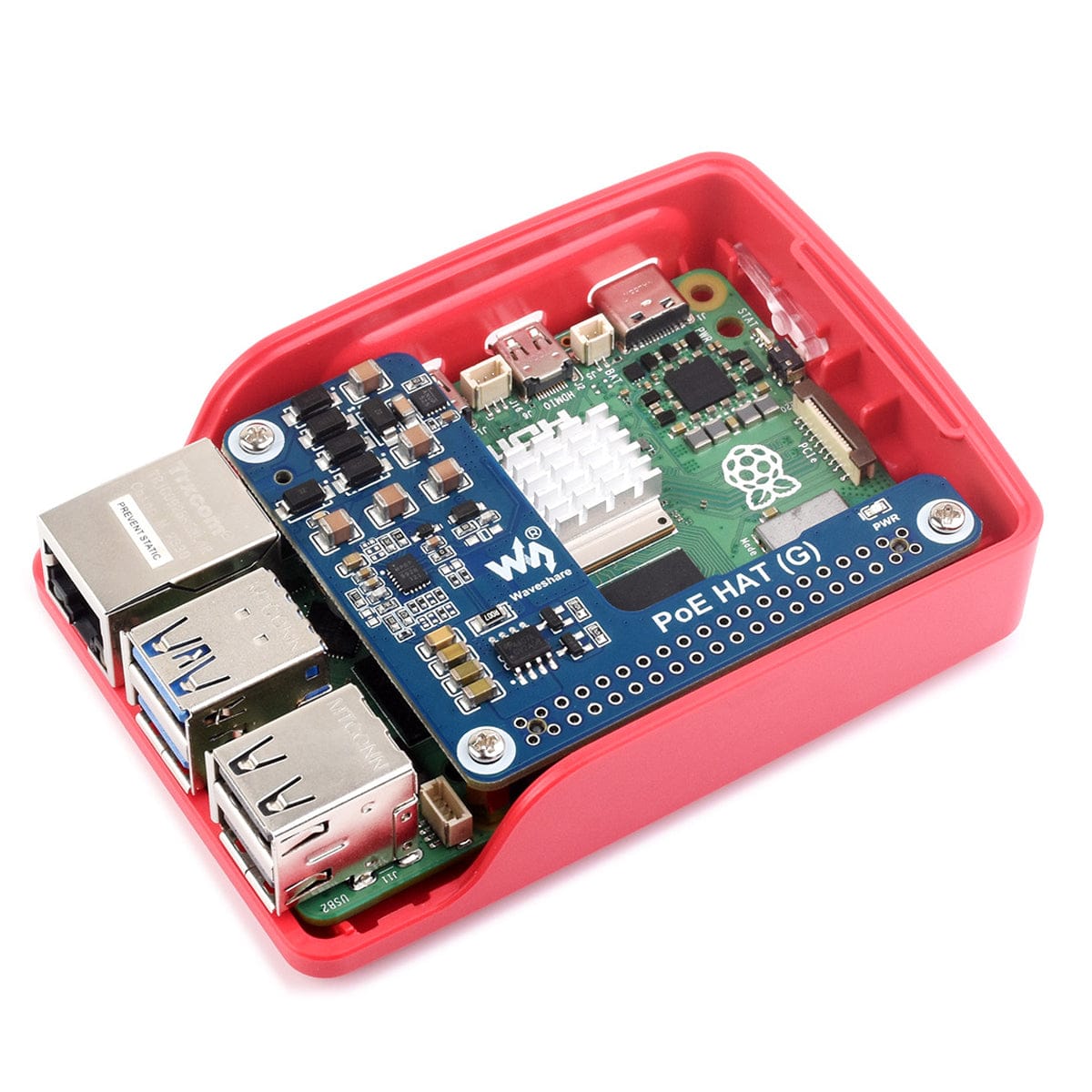 Power Over Ethernet HAT (G) for Raspberry Pi 5