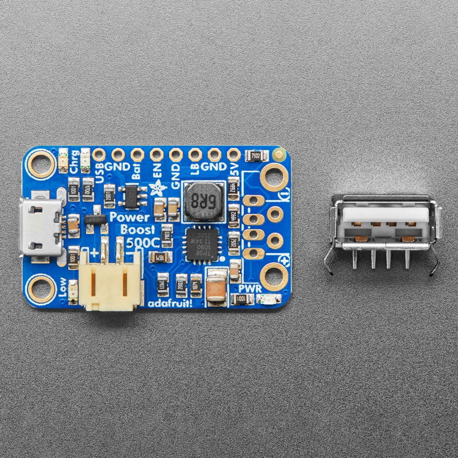 PowerBoost 500 Charger - Rechargeable 5V Lipo USB Boost @ 500mA+ - The Pi Hut