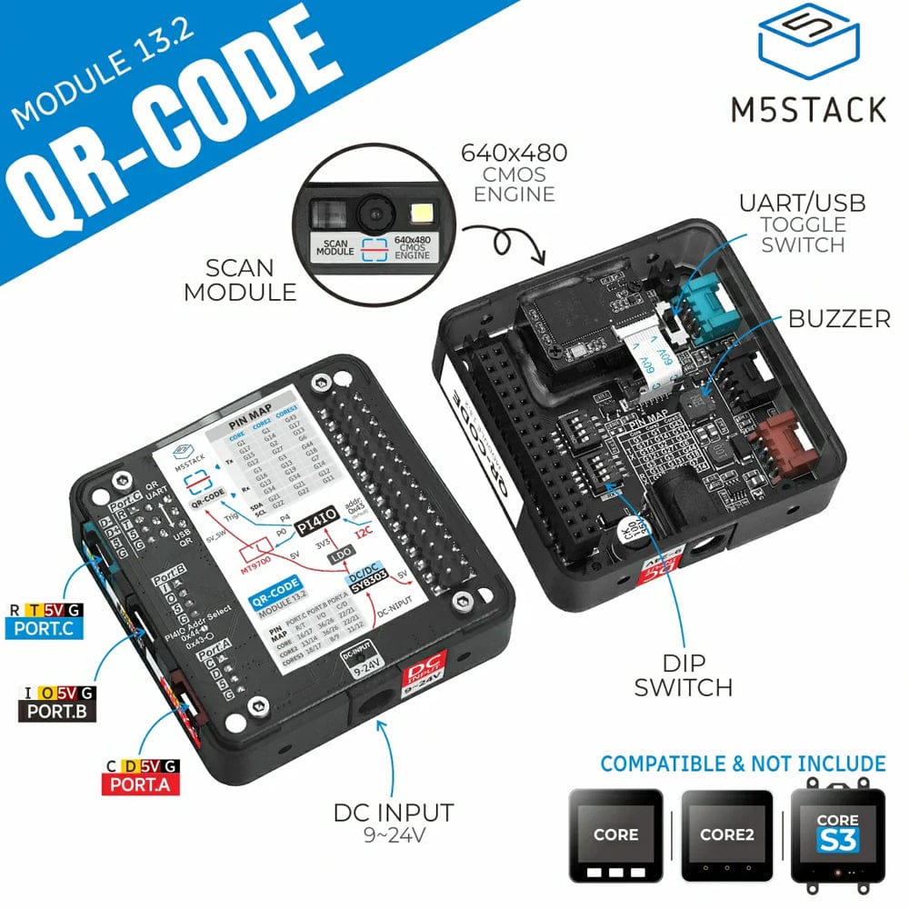QR Code Scanner Module 13.2 by M5Stack - The Pi Hut