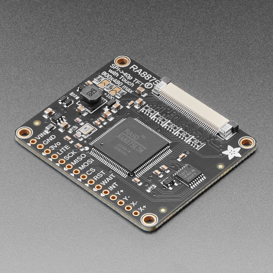 RA8875 Driver Board for 40-pin TFT Touch Displays - 800 x 480 Max