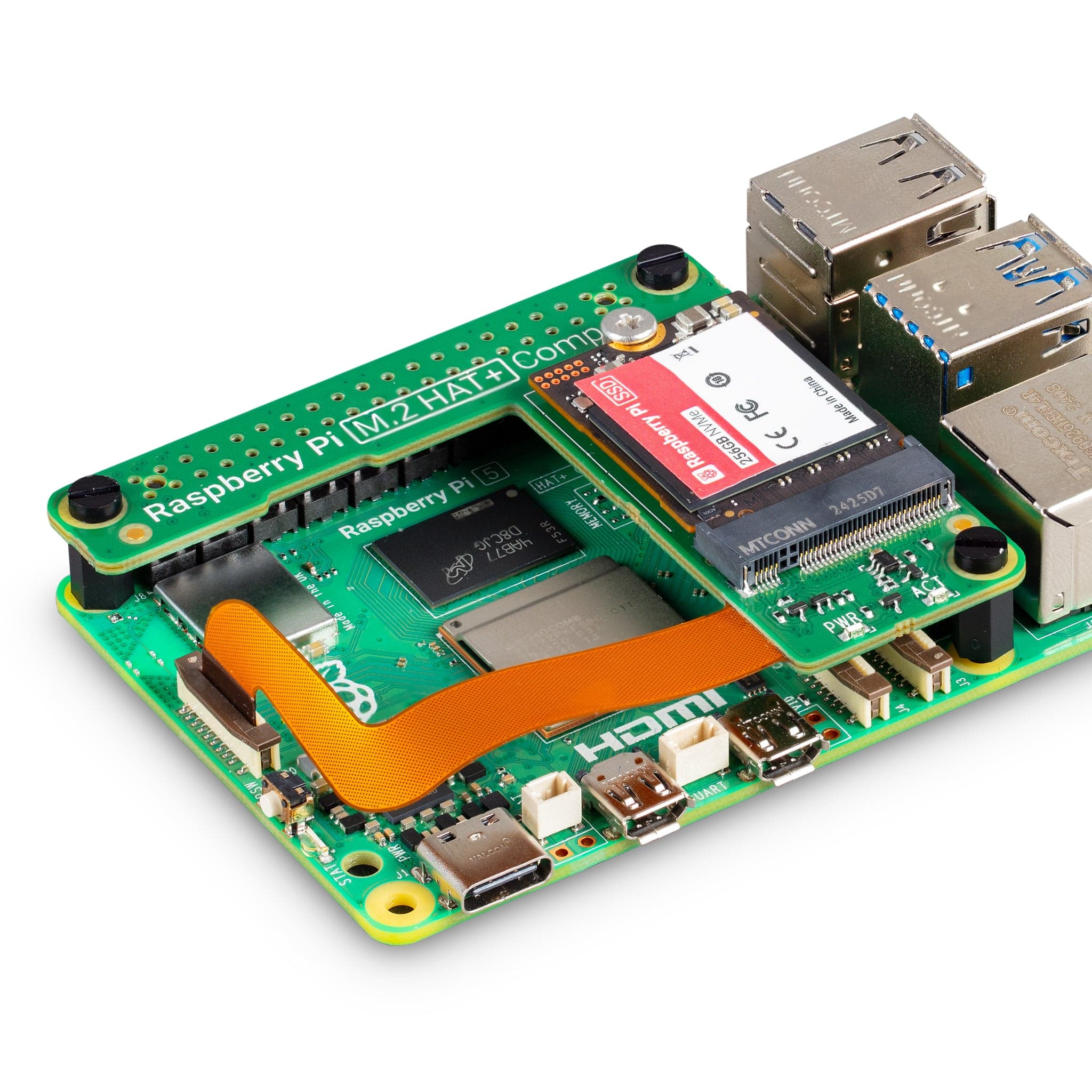 Raspberry Pi M.2 HAT+ Compact by Raspberry Pi - The Pi Hut