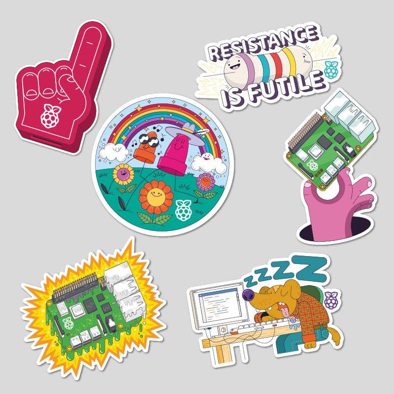 Rpi Sticker Raspberry Pi Sticker Pack #2 - The Pi Hut