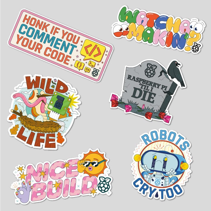 Blue Raspberry Reign Logo Sticker Raspberry Pi Sticker Pack #4 - The Pi Hut