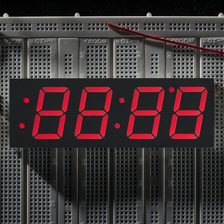 Red 7-segment clock display - 1.2" digit height by Adafruit - The Pi Hut