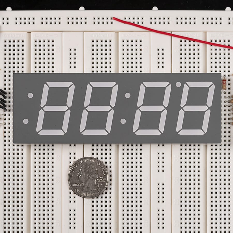 Red 7-segment clock display - 1.2" digit height by Adafruit - The Pi Hut