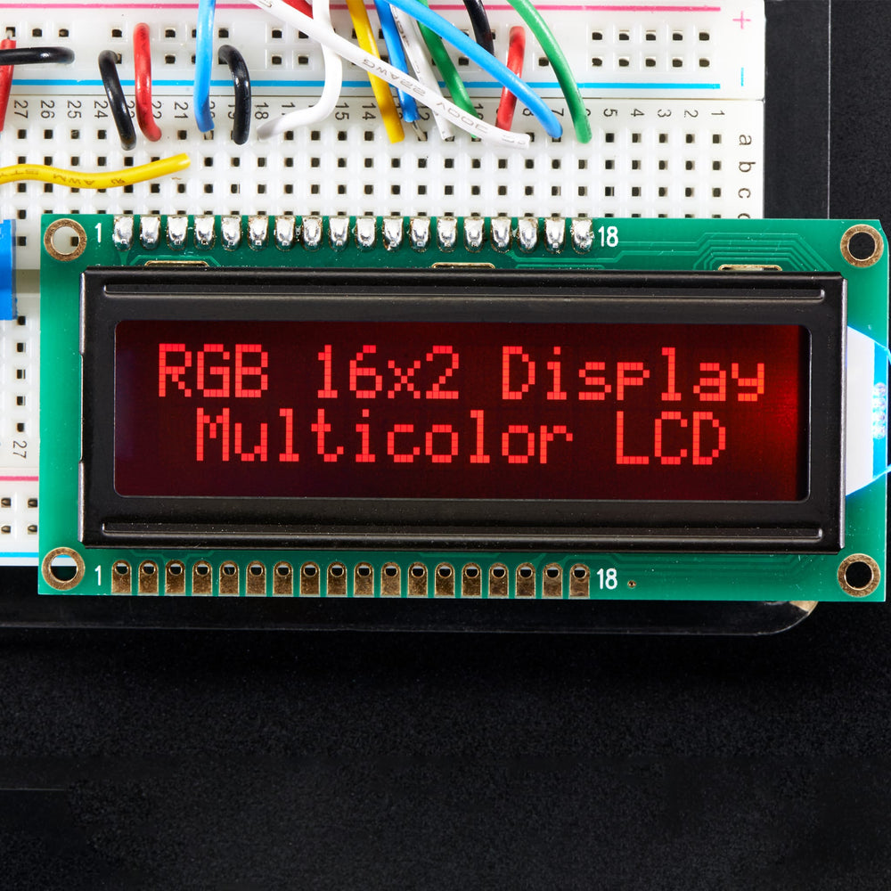 RGB backlight negative LCD 16x2 + extras (RGB on black) by Adafruit - The Pi Hut