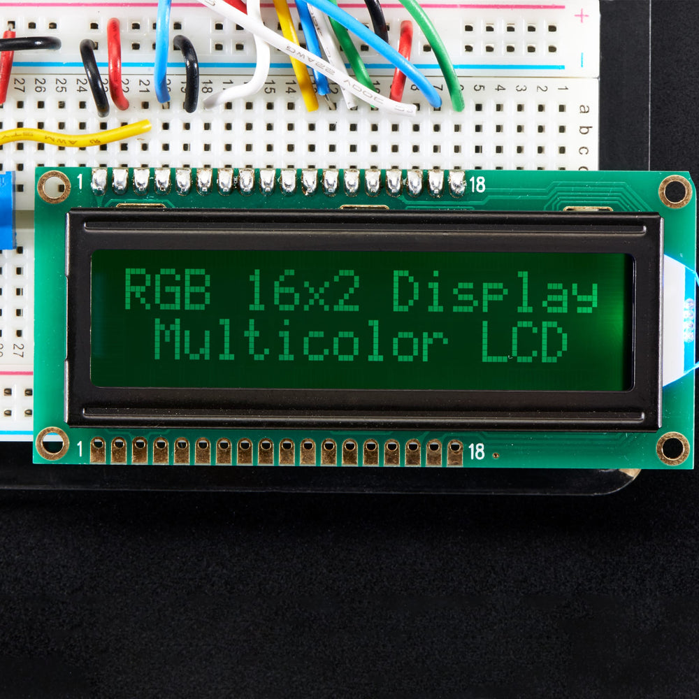 RGB backlight negative LCD 16x2 + extras (RGB on black) by Adafruit - The Pi Hut