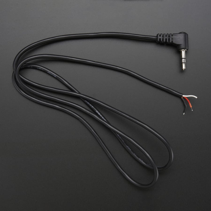 Right-Angle 3.5mm Stereo Plug to Pigtail Cable by Adafruit - The Pi Hut