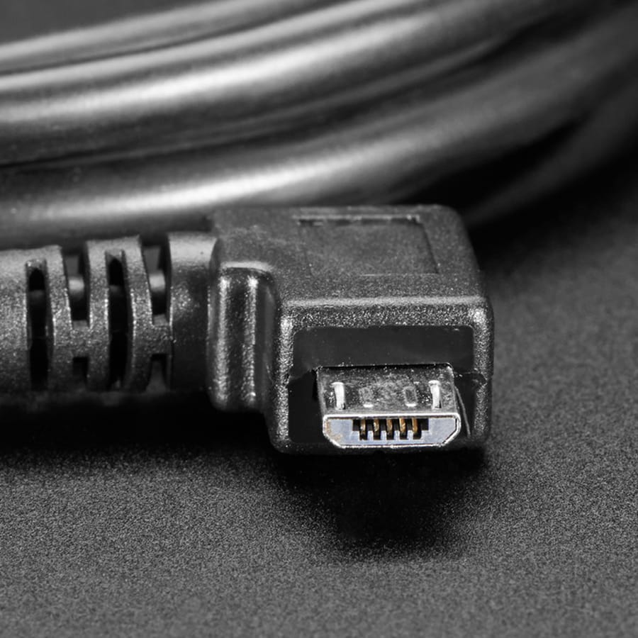 Right Angle USB cable - A/MicroB by Adafruit - The Pi Hut