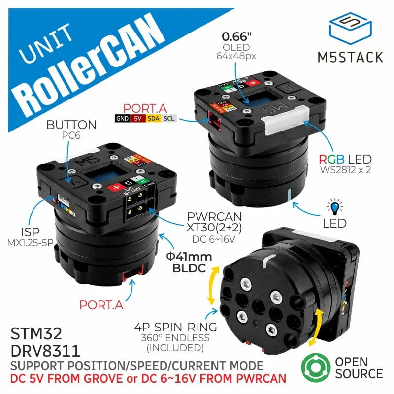 RollerCAN Unit with BLDC Motor (STM32) - The Pi Hut