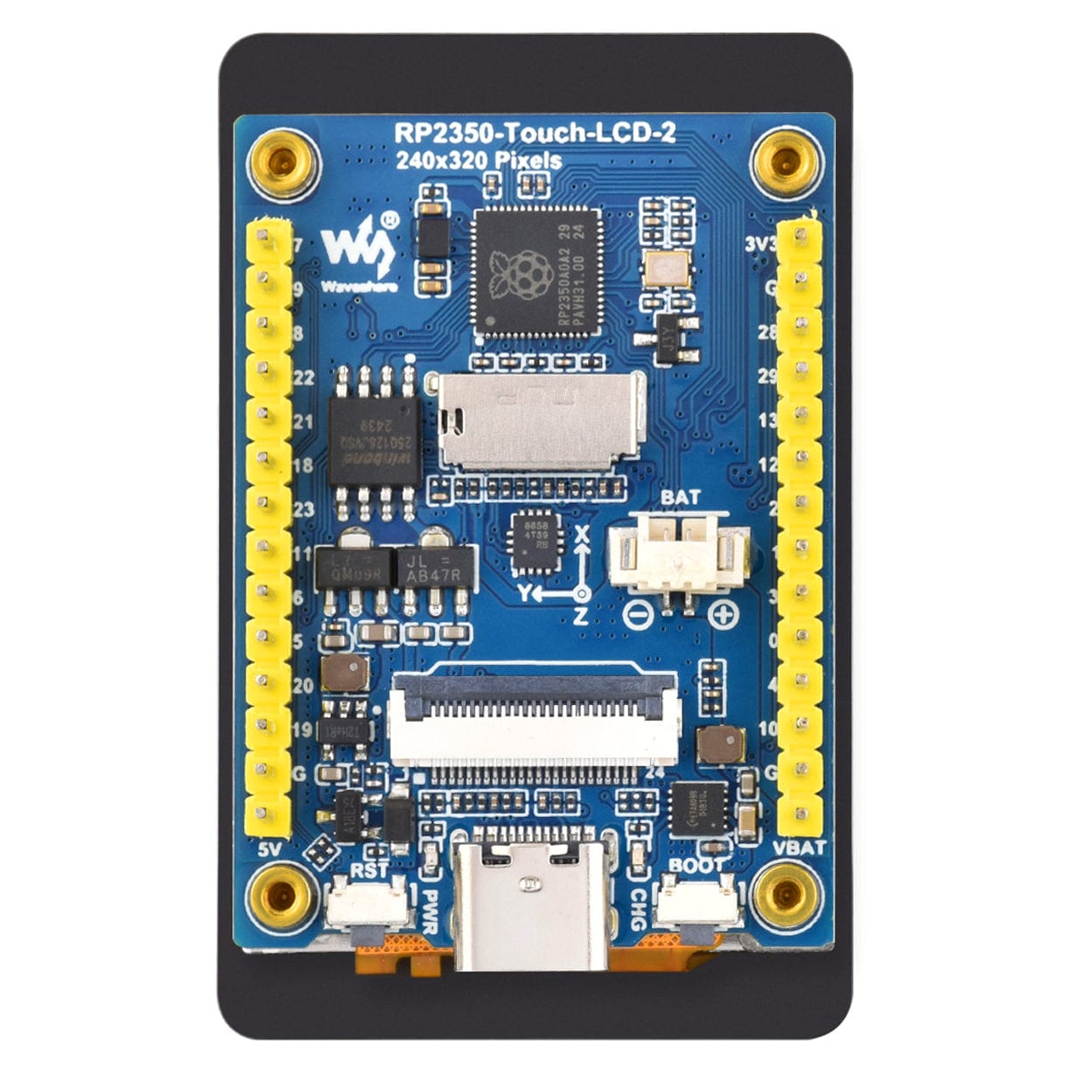 RP2350 2" Capacitive Touch Display Dev Board with 6-Axis IMU by Waveshare - The Pi Hut
