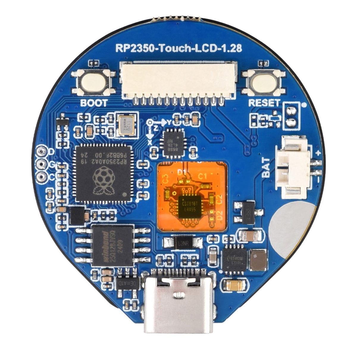 RP2350 MCU Board with 1.28" Round IPS LCD Touch Display (240x240)