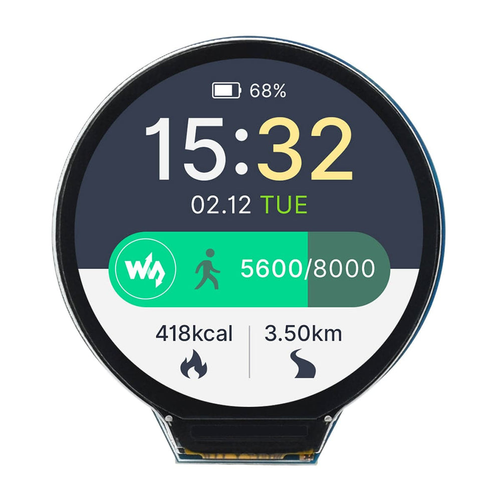 RP2350 MCU Board with 1.28" Round IPS LCD