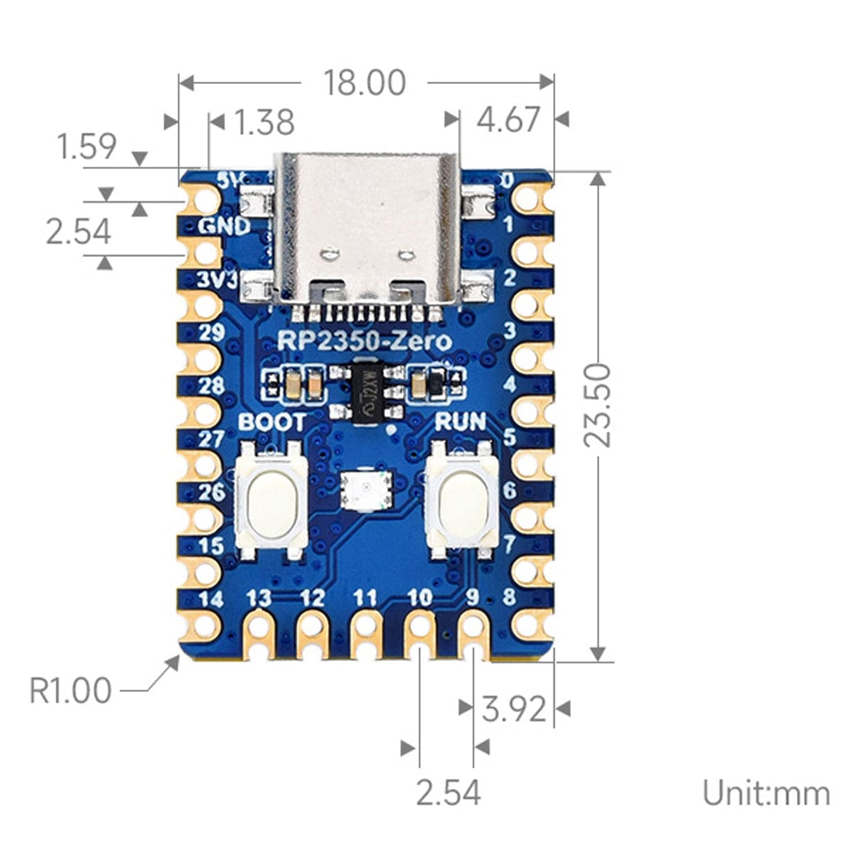 RP2350 Zero Mini Development Board