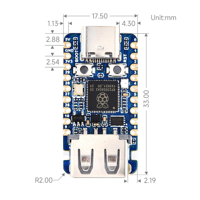 RP2350A USB Mini Development Board - The Pi Hut