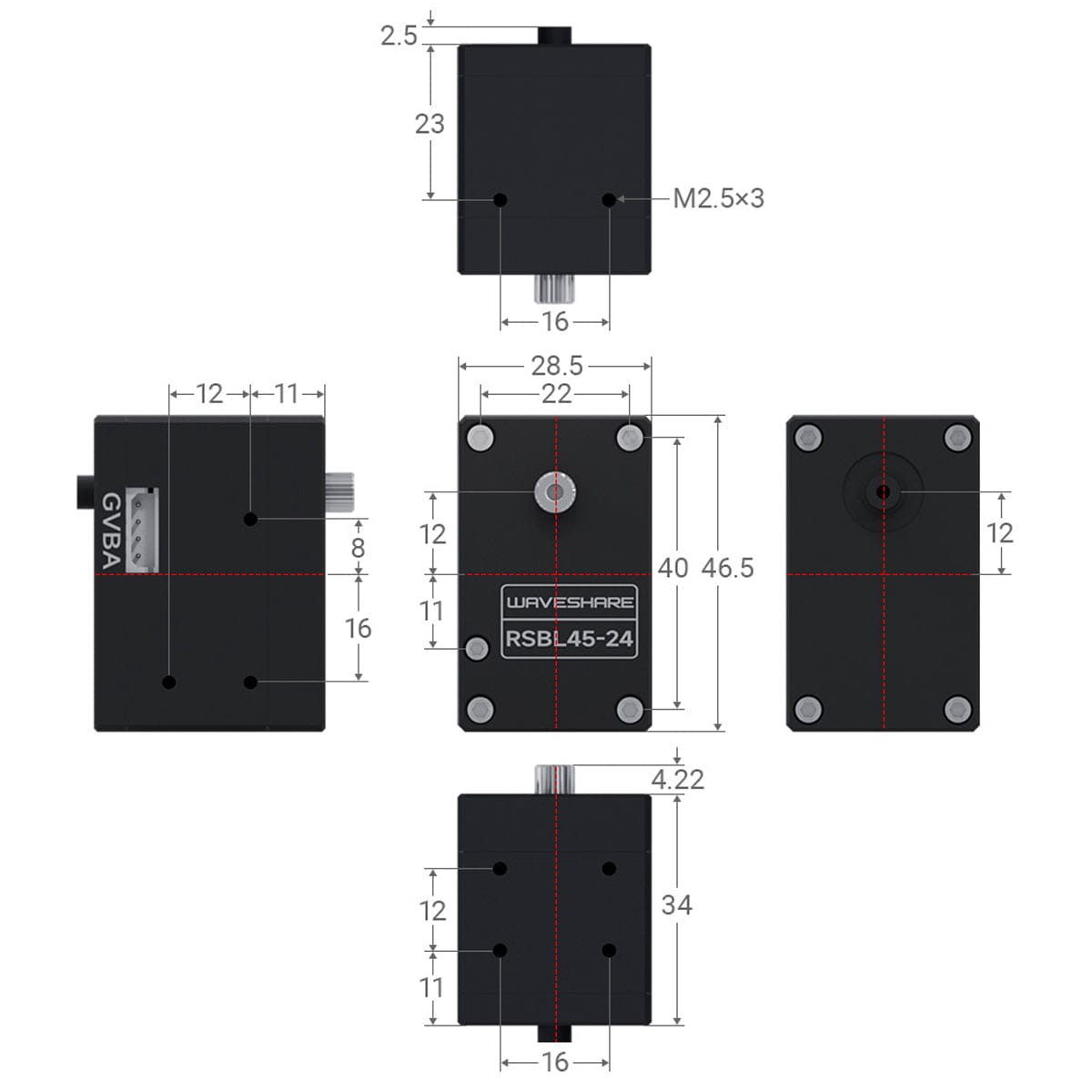 RS485 Servo Motor (45kg.cm)