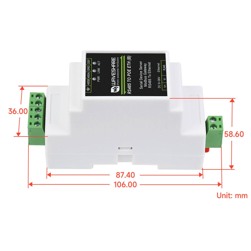 Rs485 With Rj45 RS485 to RJ45 Ethernet Module with PoE - The Pi Hut