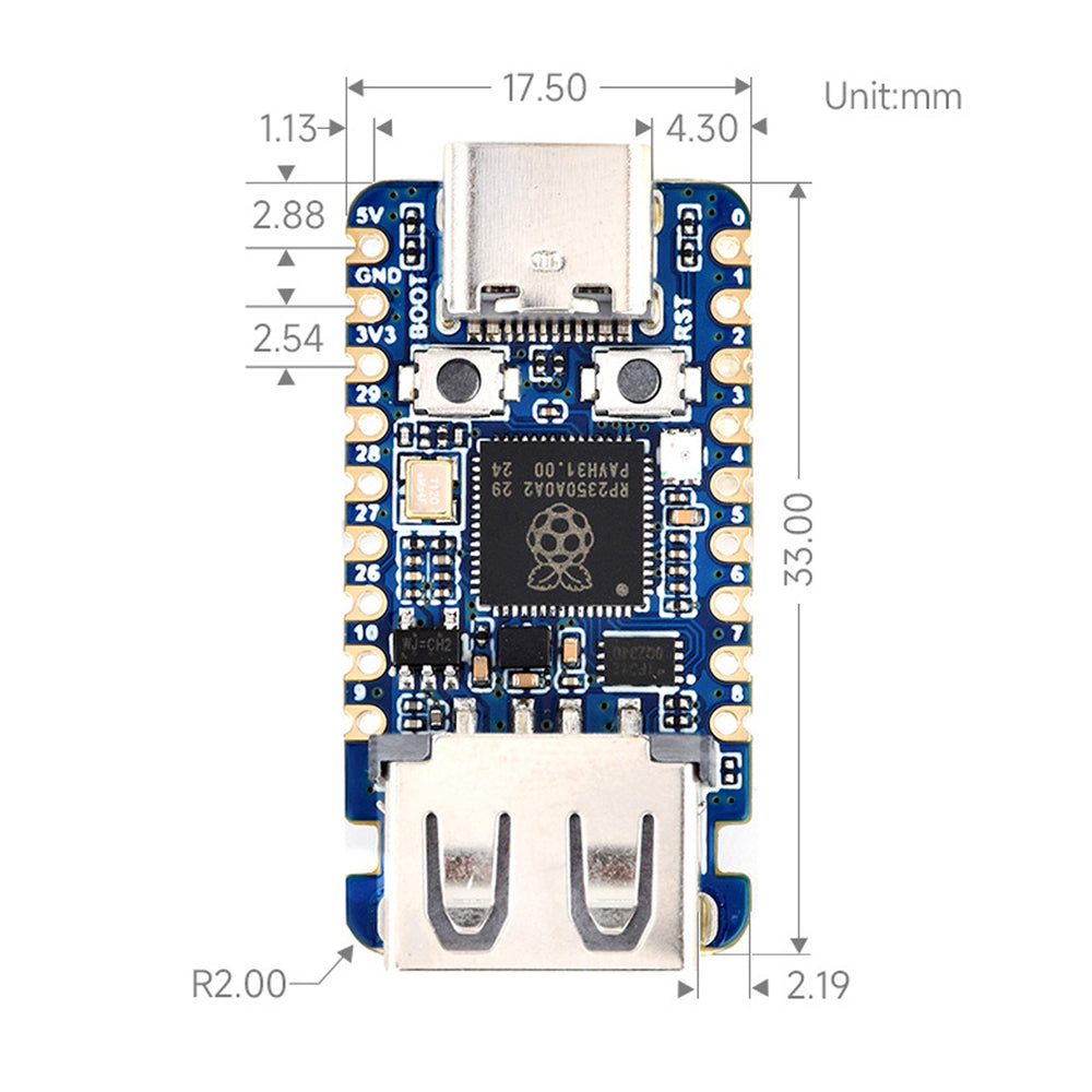 RP2350A USB Mini Development Board