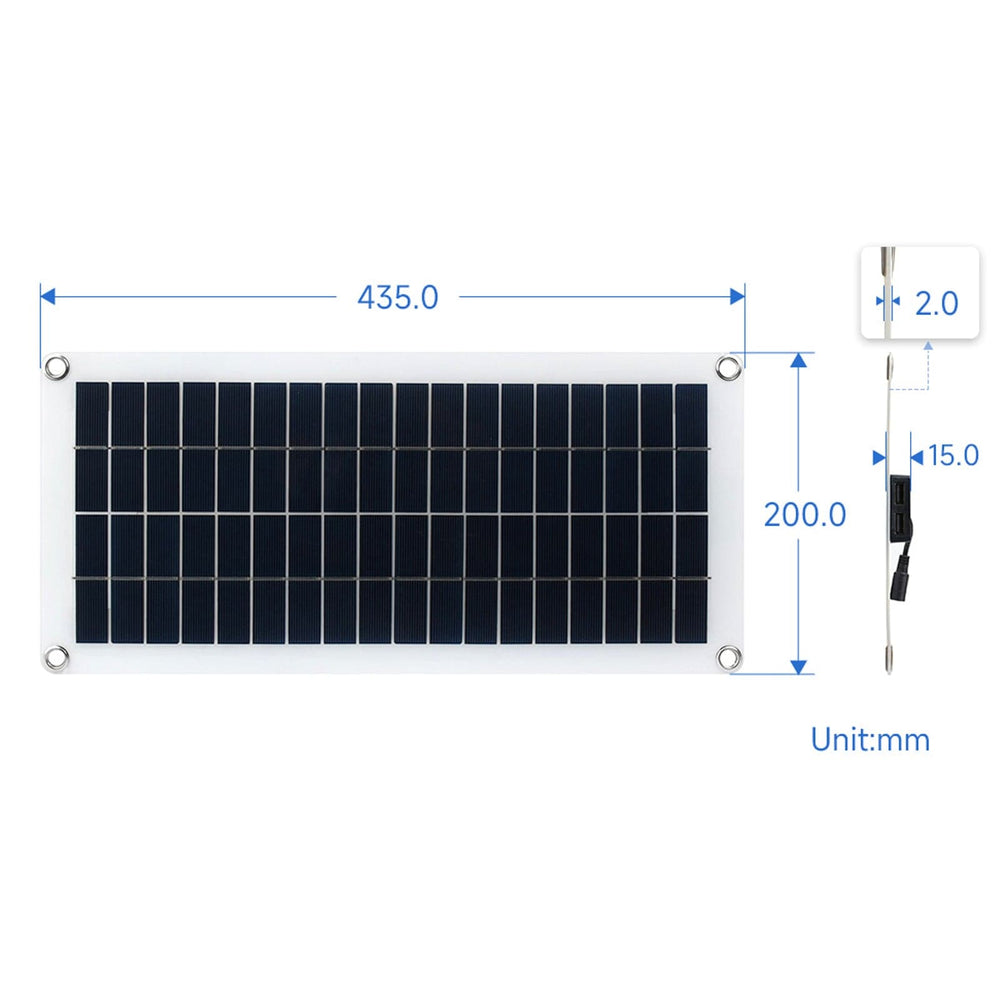 Semi-flexible Polycrystalline silicon Solar Panel (18V 10W) - The Pi Hut
