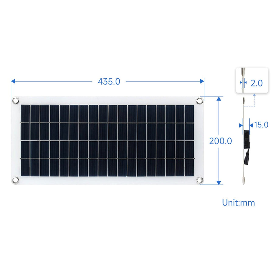 Semi-flexible Polycrystalline Silicon Solar Panel (18V 10W) - The Pi Hut