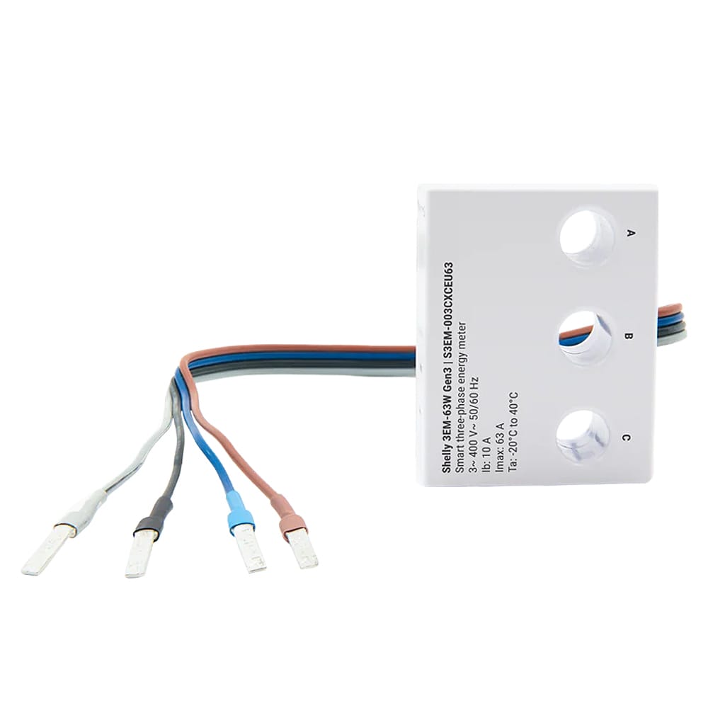 Shelly 3EM-63W Gen3 - Single or Three-Phase Energy Meter by Shelly - The Pi Hut