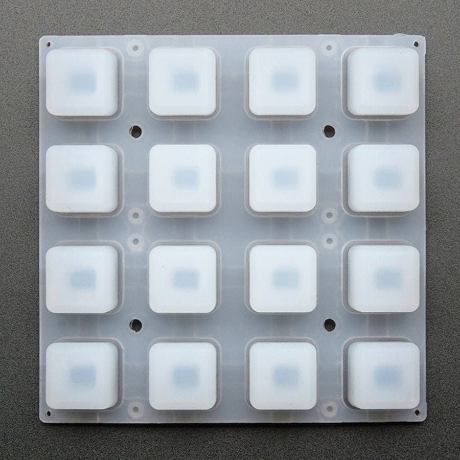 Silicone Elastomer 4 x 4 Button Keypad - for 3mm LEDs