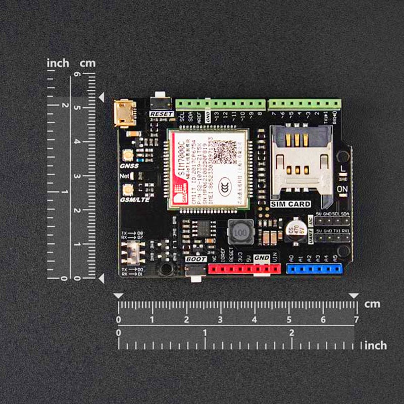 SIM7000C Arduino NB-IoT/LTE/GPRS/GPS Expansion Shield - The Pi Hut