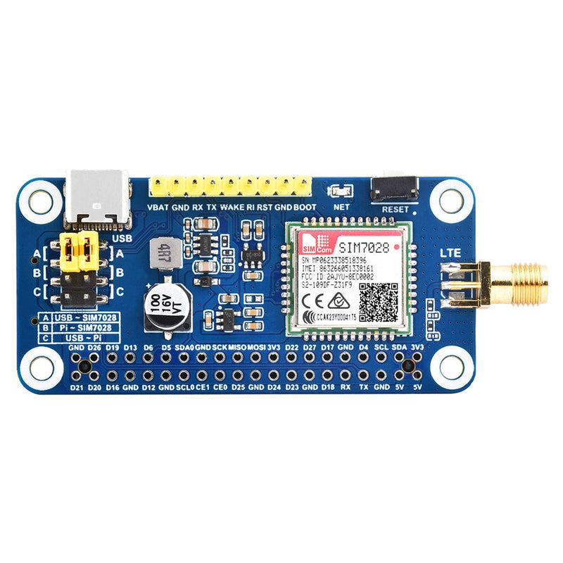 E Sim Raspberry Pi SIM7028 NB-IoT HAT for Raspberry Pi - The Pi Hut