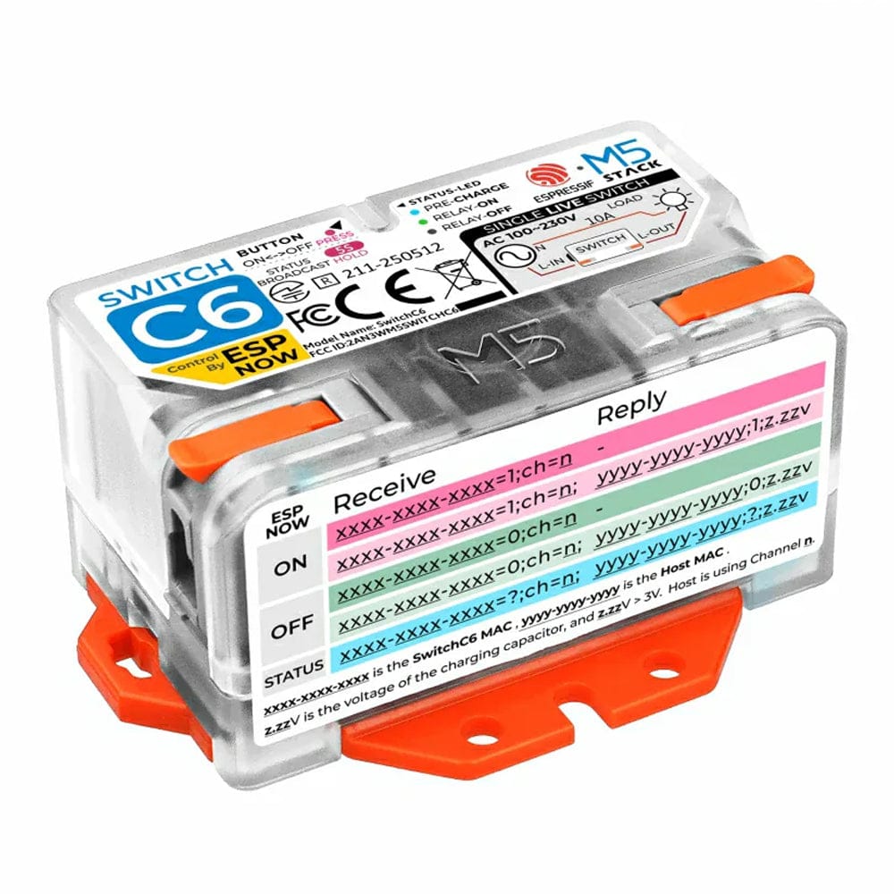 Single Live Wire Wi-Fi Smart Switch (ESP32-C6) by M5Stack - The Pi Hut