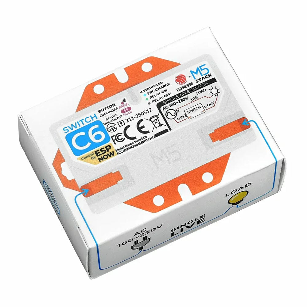 Single Live Wire Wi-Fi Smart Switch (ESP32-C6) by M5Stack - The Pi Hut