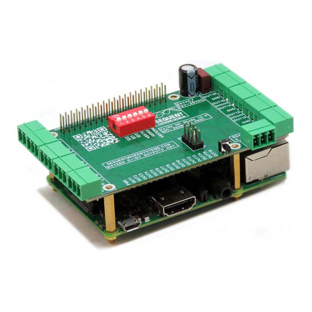 Sixteen 0-10V Analogue Outputs 8-Layer Stackable HAT for Raspberry Pi