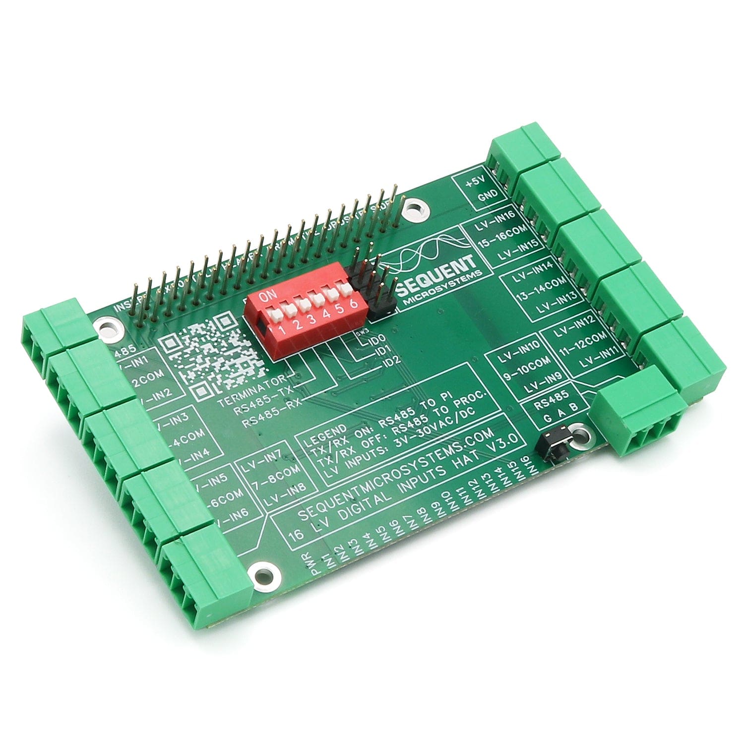 Sixteen LV Digital Inputs 8-Layer Stackable HAT for Raspberry Pi (v3.0) - The Pi Hut