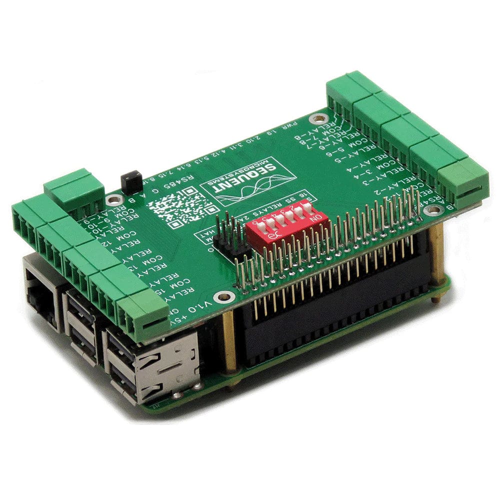 Sixteen Solid State 2A/24V Relays 8-Layer Stackable HAT for Raspberry Pi - The Pi Hut