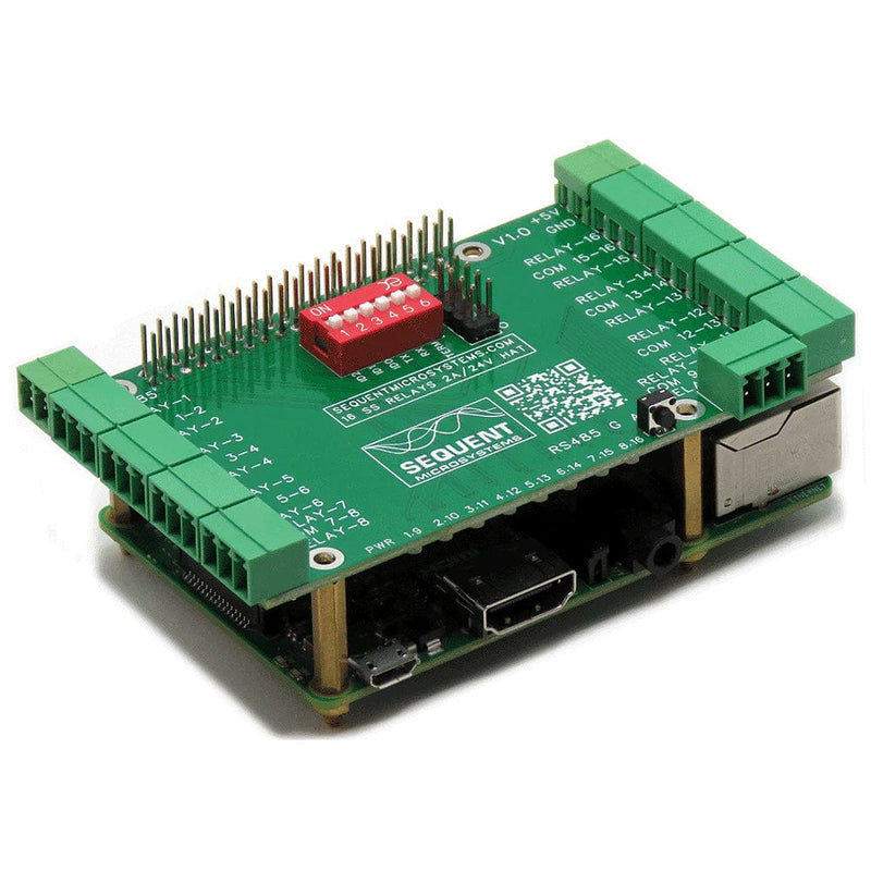Sixteen Solid State 2A/24V Relays 8-Layer Stackable HAT for Raspberry ...