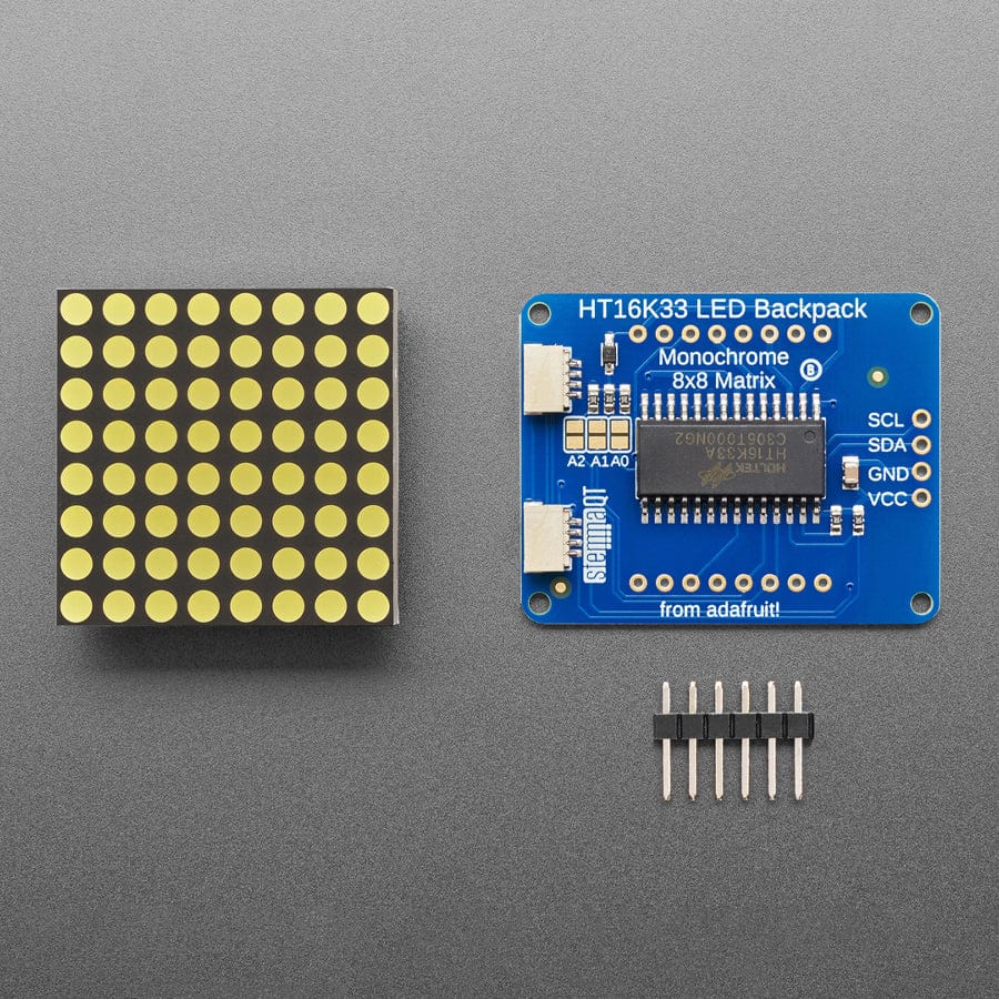 Small 1.2" 8 x 8 Ultra Bright White LED Matrix + Backpack