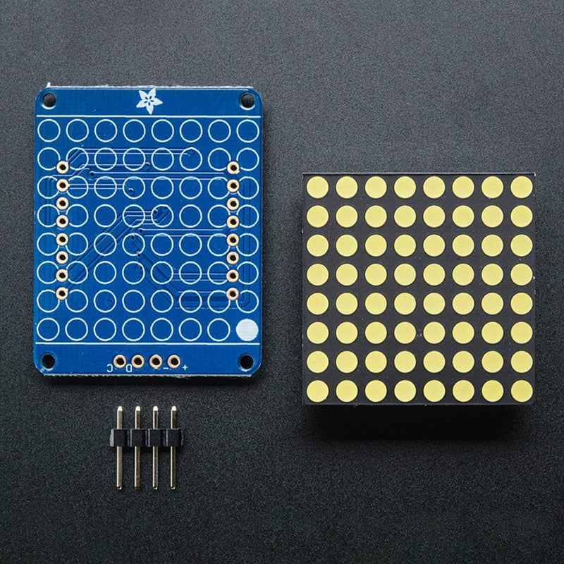 Small 1.2" 8 x 8 Ultra Bright White LED Matrix + Backpack