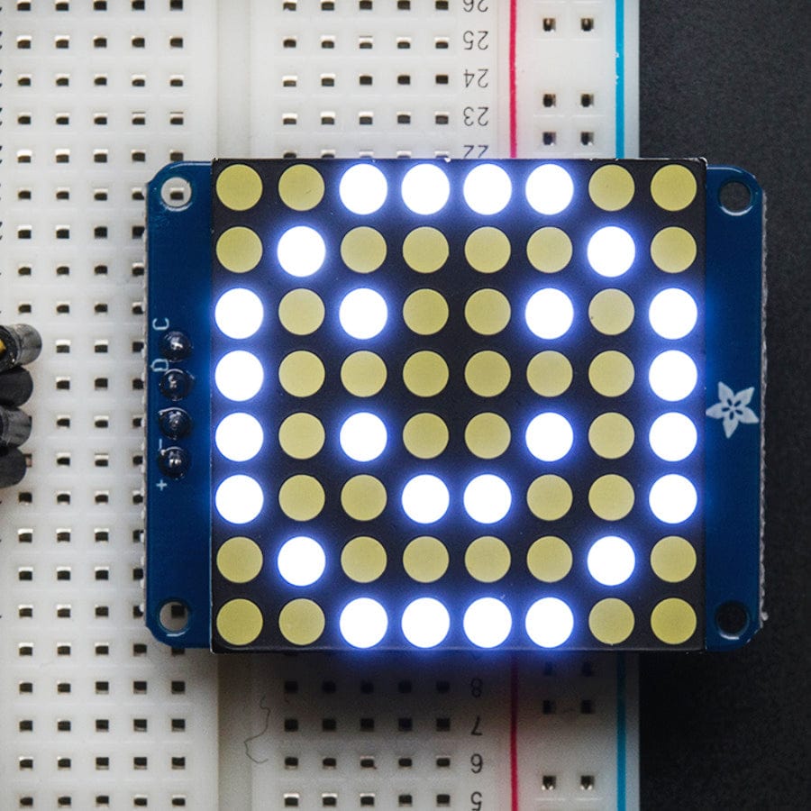 Small 1.2" 8 x 8 Ultra Bright White LED Matrix + Backpack - The Pi Hut