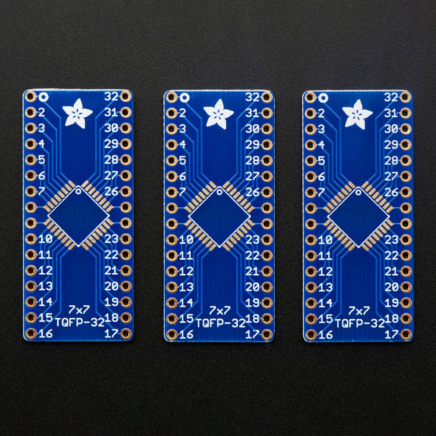 SMT Breakout PCB for 32-QFN or 32-TQFP - 3 Pack! - The Pi Hut