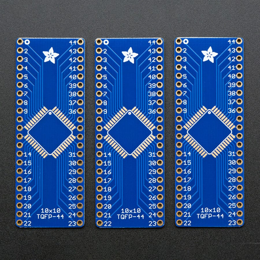 SMT Breakout PCB for 44-QFN or 44-TQFP - 3 Pack - The Pi Hut