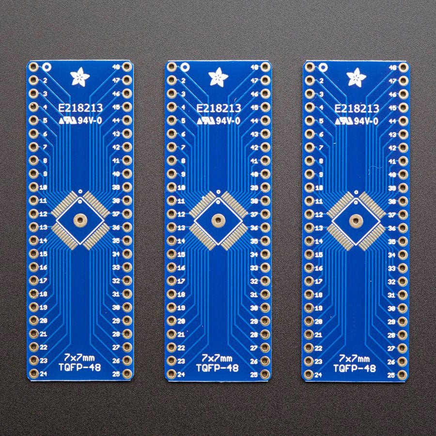 SMT Breakout PCB for 48-QFN or 48-TQFP - 3 Pack - The Pi Hut