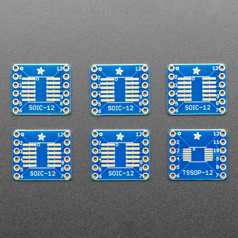 SMT Breakout PCB for SOIC-12 or TSSOP-12 - 6 Pack! - The Pi Hut