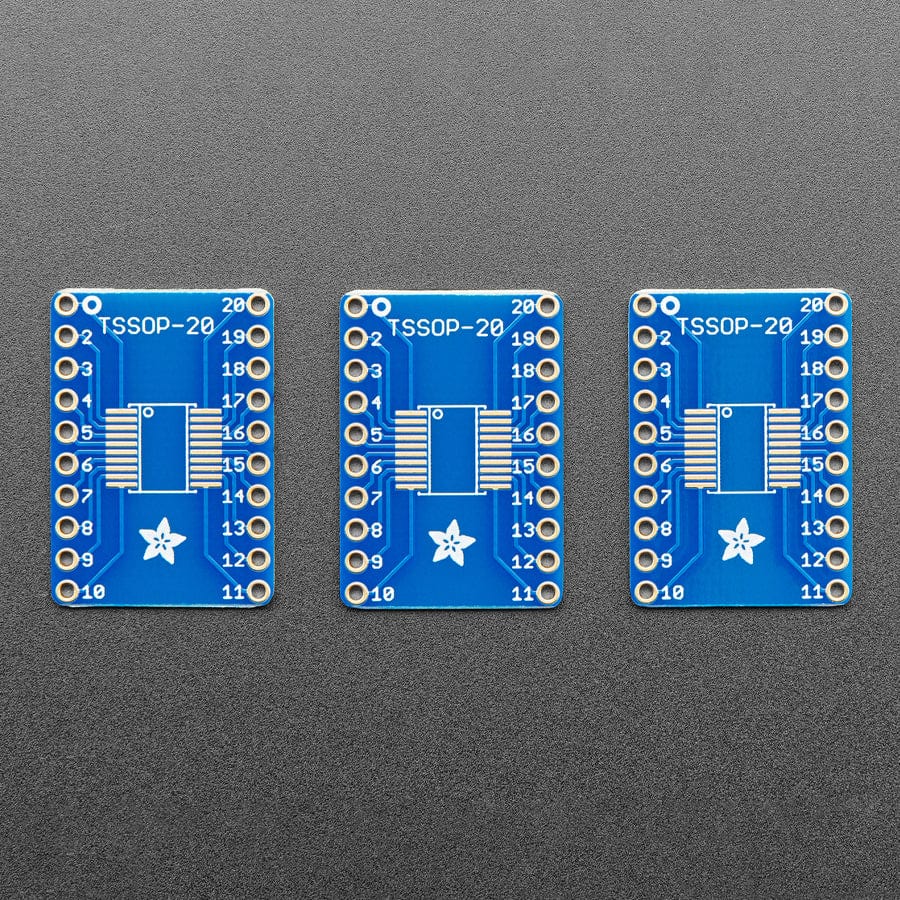 SMT Breakout PCB for SOIC-20 or TSSOP-20 - 3 Pack