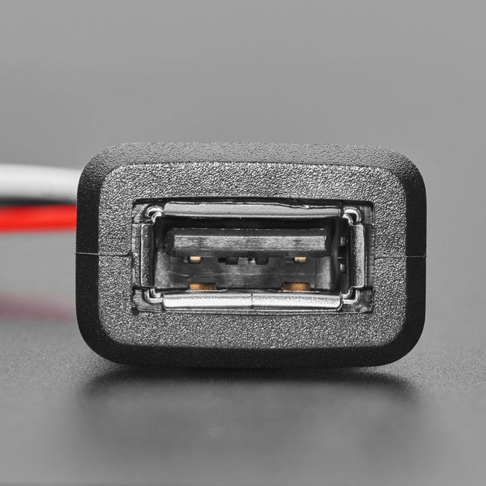 Snap-In Panel Mount Cable - USB Type A Socket to 4 Wires - The Pi Hut