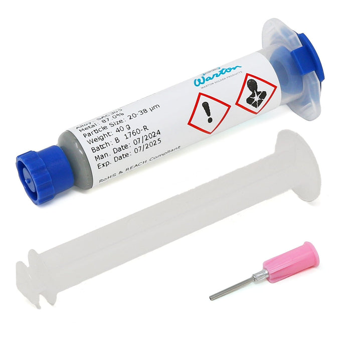 Solder Paste - Microprint P4000 T4 SAC305 40g Syringe - The Pi Hut